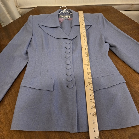 Dusty Blue Nicole Taylor Woman's Wool Suit Size 12 - Picture 11 of 16